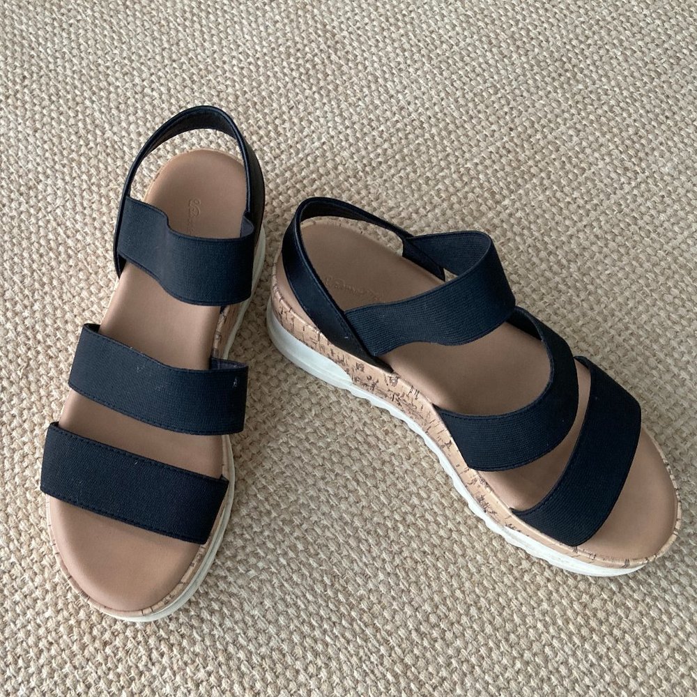 Universal Thread Black Chunky Platform Wedge Sandal "Benni" 6